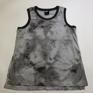Nike Women’s Icon Clash Sky Dye Mesh Tank Top Gray Relaxed Fit Medium